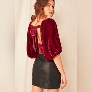 Free People Velvet Open Back Top